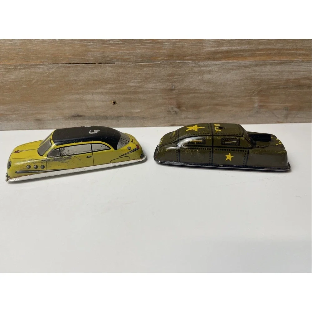 Vintage Toy Lot West Germany Car + Argo U.S. Army Armored Cannon Staff Car 1950